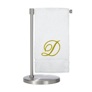BC BARE COTTON Monogrammed Bath Towel, Personalized Gift, 27 x 54 inches - Set of 1 - White - Gold Script - 1 of 4