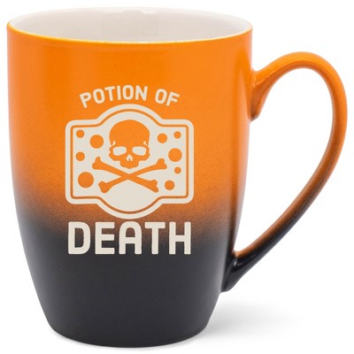 100 North Magic Potion 10 Ounce Orange and Black Two Toned Ombre, Comfortably Fits Your Hands, Ceramic Tea Coffee Cup Mug, Potion Of Death