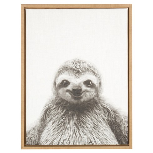 24" x 18" Sloth Framed Canvas Art - Uniek - image 1 of 3
