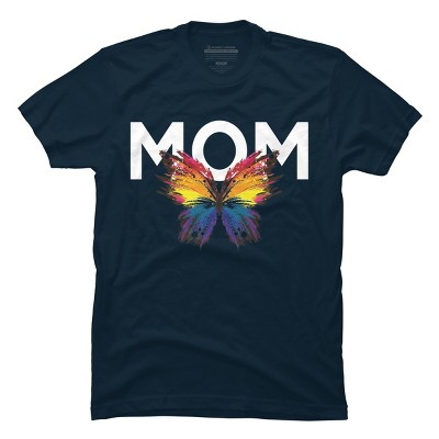 Men's Design By Humans Mother's Day Rainbow Butterfly Mom By MeowShop T-Shirt