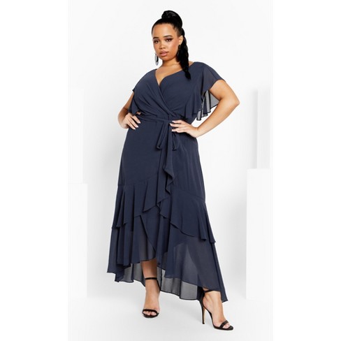 CITY CHIC | Women's Plus Size Flirty Tier Maxi Dress - navy - 12 Plus