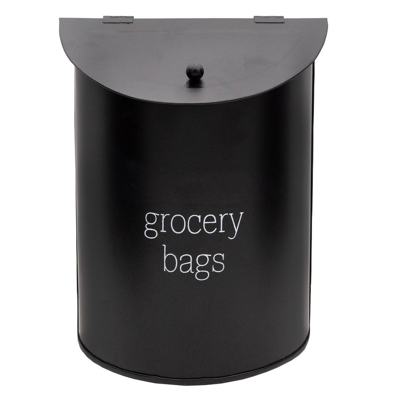 AuldHome Design Enamelware Grocery Bag Holder; Wall-Mounted Modern Farmhouse Style Plastic Bag Dispenser, 1 of 8