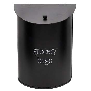 AuldHome Design Enamelware Grocery Bag Holder; Wall-Mounted Modern Farmhouse Style Plastic Bag Dispenser