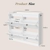 Large Rattan Shoe Storage Cabinet with 4 Flip Drawers, Freestanding Shoe Organizer with Wooden Legs for Entryway - 2 of 4