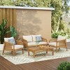 NicBex Outdoor Dining Table Set Acacia Wood Coffee Table with Loveseat & Chairs,Patio Furniture Set for Garden, Backyard, Porch - 2 of 4