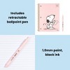 Yoobi 8"x10.5" Peanuts 1 Subject Notebooks Wide Ruled with Pen Pink Snoopy Dance, School Supplies - 4 of 4