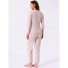 INSPIRE CHIC Women's Pajama Sets Button Up Long Sleeve V-Neck Elastic Waist Pants 2 Pieces with Pockets - 4 of 4