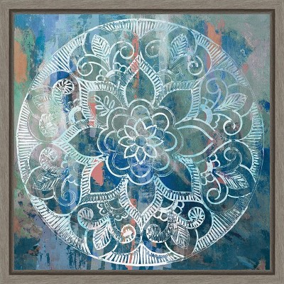 Amanti Art Indigo Medallion by Aimee Wilson Canvas Wall Art Print Framed 16 x 16-in.