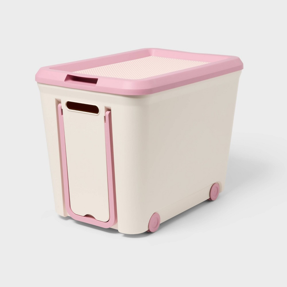Building Brick Play Rolling Storage Tub Pink - Brightroom™