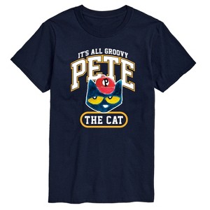Men's - Pete the Cat - It's All Groovy Collegiate Short Sleeve Graphic T-Shirt - 1 of 4