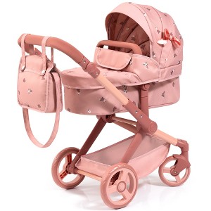 Bayer Design: Doll Pram Xeo - Coral Pink Floral - 2-In-1 Pushchair & Stroller - 1 of 4