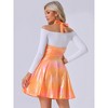 INSPIRE CHIC Women's Metallic Tie Halter Neck High Waist Party A-Line Overalls Dress - 3 of 4