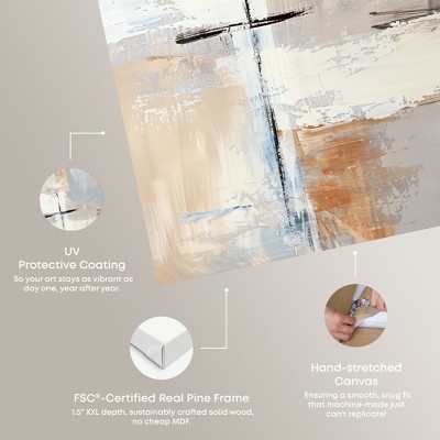 Abstract Beige and Gray Canvas Wall Art, 15" x 10"