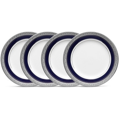 Noritake Crestwood Cobalt Platinum Set of 4 Bread & Butter/Appetizer Plates