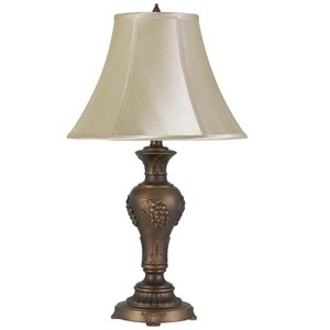 Cal Lighting 100W Cavan Aluminum Casted Table Lamp With Softback Faux Silk Shade - 1 of 3