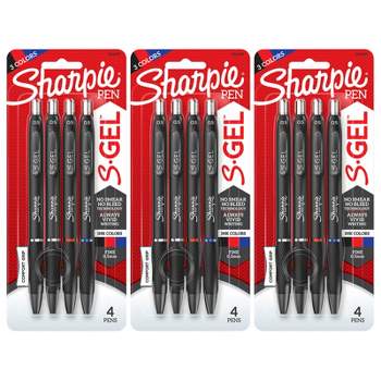 Sharpie S-Gel Gel Pens, Fine Point (0.5mm), Assorted Colors, 4 Per Pack, 3 Packs