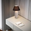 27" Modern Ceramic Table Lamp with Tapered Linen Shade and Textured Vase Base for Bedroom, Living Room, Office, Hotel, or Entryway - 4 of 4
