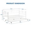 Twin Daybed with Trundle, Modern Pull Out Metal Day Bed with Vintage Headboard, Sturdy Daybed Frame with Metal Slat Support - 2 of 4