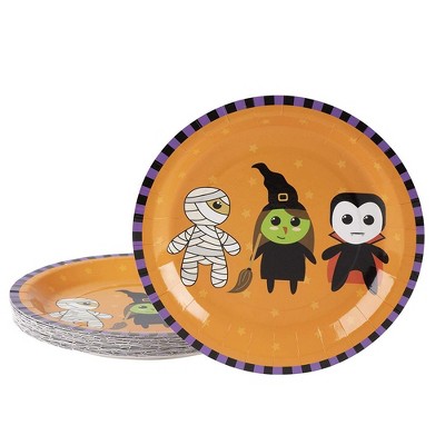 Blue Panda 80 Pack Halloween Witch, Vampire, Mummy Disposable Paper Plates Party Supplies, 9 in
