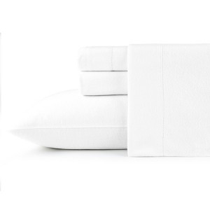 Pointehaven 180 GSM Brushed Cotton Solid Soft Flannel Deep Pocket Oversized Sheet Set - 1 of 4