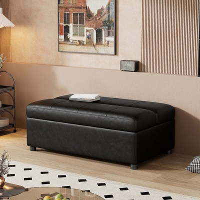 Folding Ottoman Bed, Pull Out Sofa Bed with Mattress, 2 in 1 Convertible Guest Sofa Bed, Fold Out Sleeper Sofa Bed for Living Room Apartment Bedroom