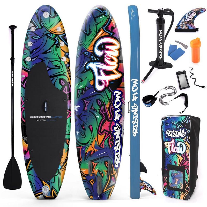 Rising Flow Multicolor Inflatable Stand-Up Paddle Board with Accessories