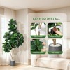 Artificial Fiddle Leaf Fig Tree in Grey Pot, Realistic Faux Ficus Lyrata with 108 Leaves & Weighted Cement Base for Indoor Home Office Decor - 4 of 4