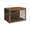 MaseiKar Dog Kennel Furniture, Wooden Dog Crate End Table, Heavy Duty Dog Crate, Decorative Pet Crate Dog Cage for Large Indoor Use (Rustic Brown) - 2 of 4