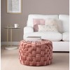 Sapphtopaz Modern Braided Ottoman with Velvet Upholstered Versatile Pouf Small Foot Stool Foam Shoe Bench for Living Room, Entryway - 4 of 4