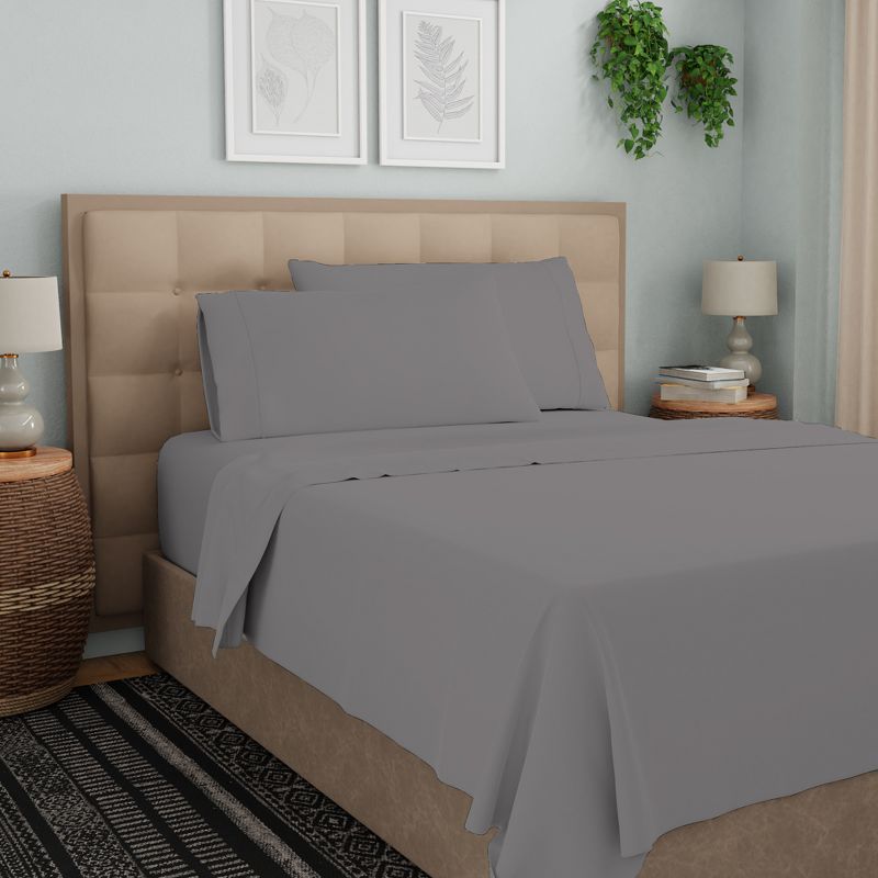 300 Thread Count Organic Cotton Brushed Percale Sheet Set - Purity Home , 3 of 9