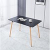 NicBex Modern Rectangle Dining Table,Kitchen Table with Glass/MDF Table Top and Metal Legs for 4-6 Seaters,Black/White/Matte Black - 2 of 4