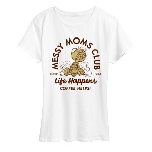 Women's - Peanuts - Messy Moms Club Short Sleeve Graphic T-Shirt - 1 of 4