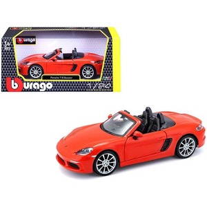 Porsche 718 Boxster Orange 1/24 Diecast Model Car by Bburago - 1 of 3