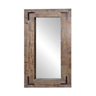 HomeRoots 75" Brown Wood Framed Leaning Accent Mirror