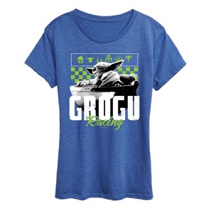 Women's - Star Wars - The Mandalorian Grogu Racing Jersey Short Sleeve Graphic T-Shirt - 1 of 4