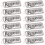 Juvale 12-Pack Metal Reserved Table Signs for Restaurants, Dinner Parties, and Wedding Banquets, Anniversaries, Etched Silver Design, 4.7x1.5 in