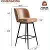 UNISOAR Bar Stools Set of 2, 360°Swivel Modern Counter Height Barstools Armless Kitchen Chair, - 2 of 4