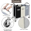 Laundry Basket with Wheels, 240l Laundry Hamper with 3 Section Laundry Bag for Dirty Clothes - 4 of 4