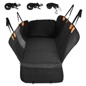 iMountek "Waterproof Dog Car Seat Cover for Back Seat – Non-Slip, Scratchproof Hammock with Side Flap & Mesh Window" Black - 1 of 3