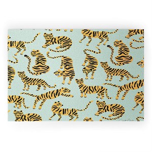 Cat Coquillette Tiger Collection Mint Orange Looped Vinyl Welcome Mat - Society6 - 1 of 2