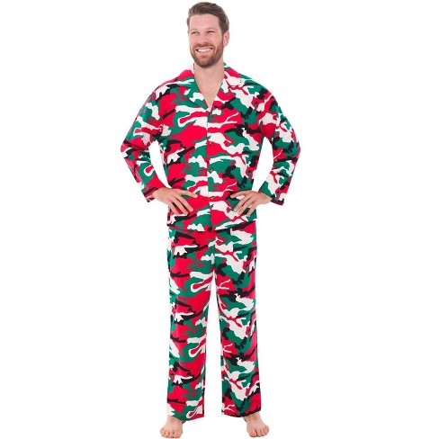 Men's Soft Cotton Flannel Pajamas Lounge Set, Warm Long Sleeve