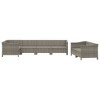 vidaXL Patio Furniture Set Armchair Sofa Set with Cushions Gray Poly Rattan - 4 of 4