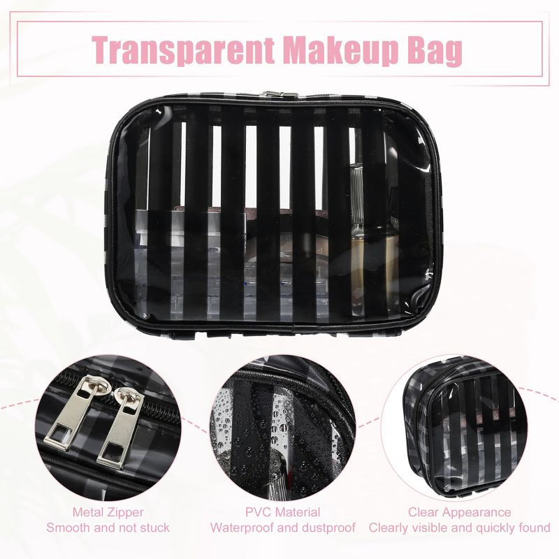 Unique Bargains Portable PVC Clear Zipper Makeup Bag Organizers 1 Pc, 5 of 7