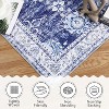 Washable Area Rugs Vintage Floral Living Room Rug Stain-Resistant Low Pile Non Slip Indoor Distressed Print Carpet - 4 of 4
