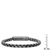 Steeltime Men's oxidized stainess steel round box chain bracelet - image 3 of 3