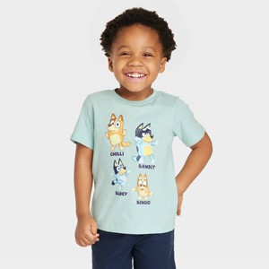 Toddler Boys' Bluey Printed Short Sleeve T-Shirt - Blue - 1 of 3