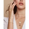 Women's 18K Gold Plated Dual Pendant Necklace - Dainty Compass & Sunflower on Layered Chain, Personalized Jewelry Gift - 3 of 4