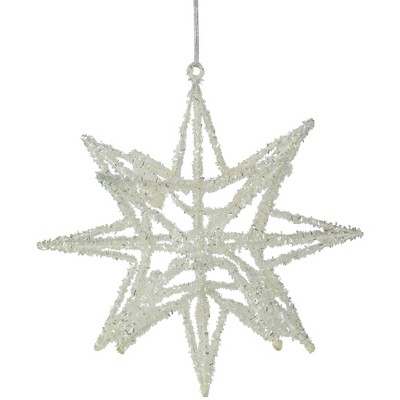 Northlight Starburst 3-D Glittered Christmas Ornament - 10" - White