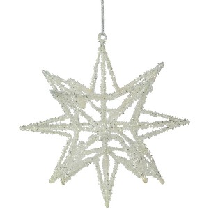 Northlight Starburst 3-D Glittered Christmas Ornament - 10" - White - 1 of 3