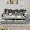 KIGFTSOD Wooden Daybed with Storage Shelves, Multi-functional Bed with Two Storage Drawers and Study Desk - 2 of 4